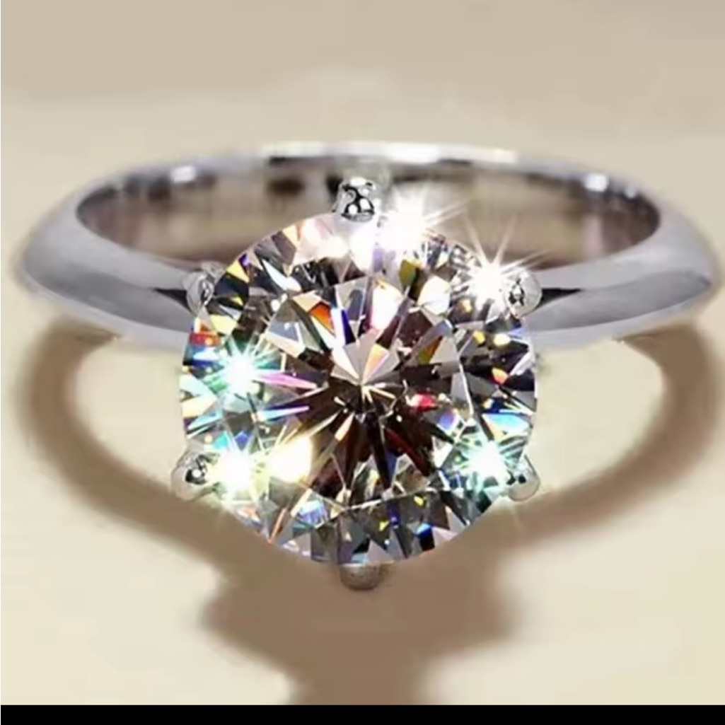 Elegant Silver Solitaire Ring With Brilliant Diamond